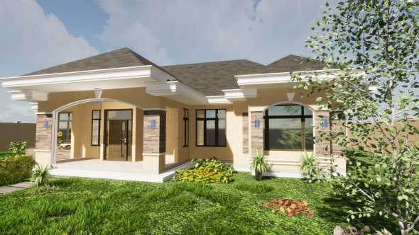 Modern 4 Bedroom House Plan