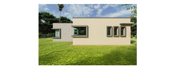 Modern 3 Bedroom House Plan With Hidden Roof